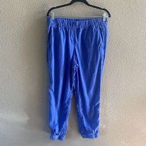 J.Crew Pants Womens 8 Royal Blue Seaside Jogger Linen Lyocell Pull On Cropped